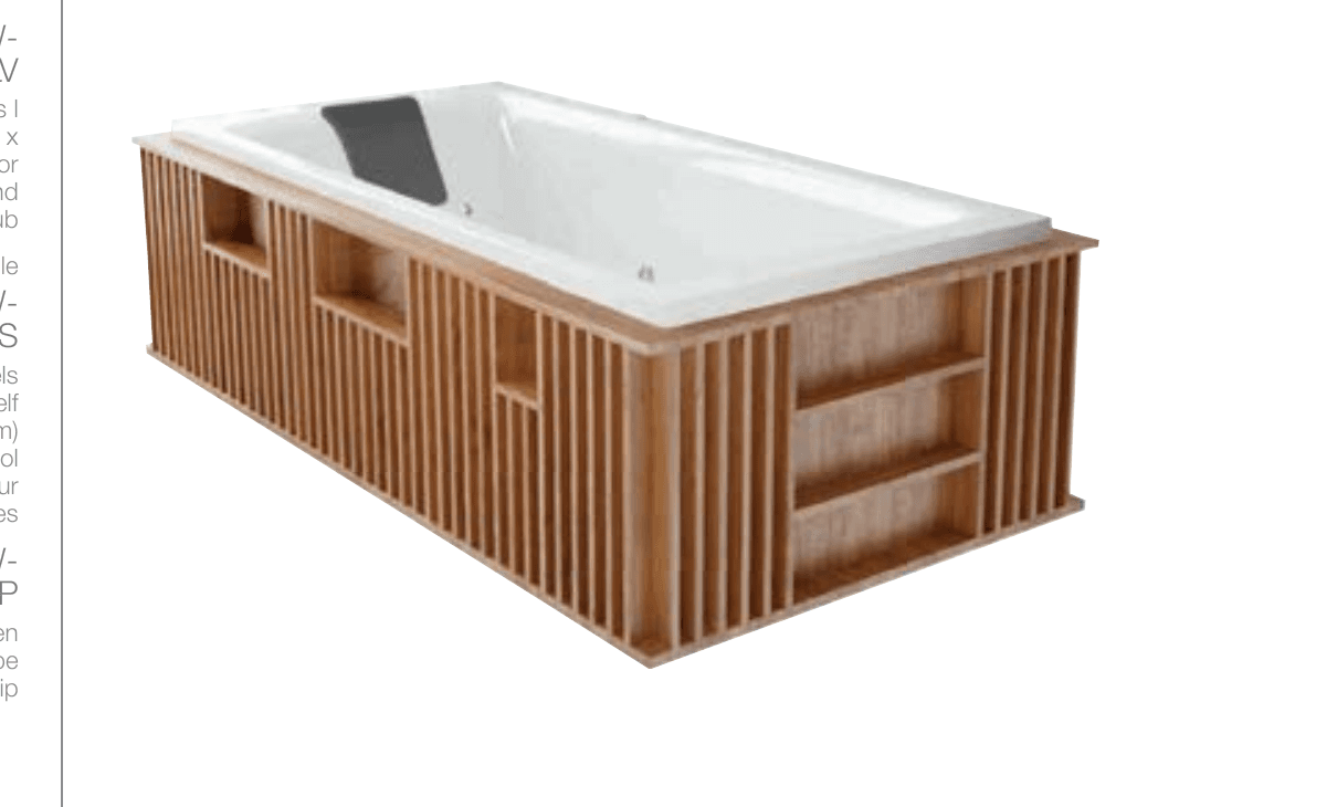 Artize Wooden Panels L Shape With Strip For Quadro Bathtub