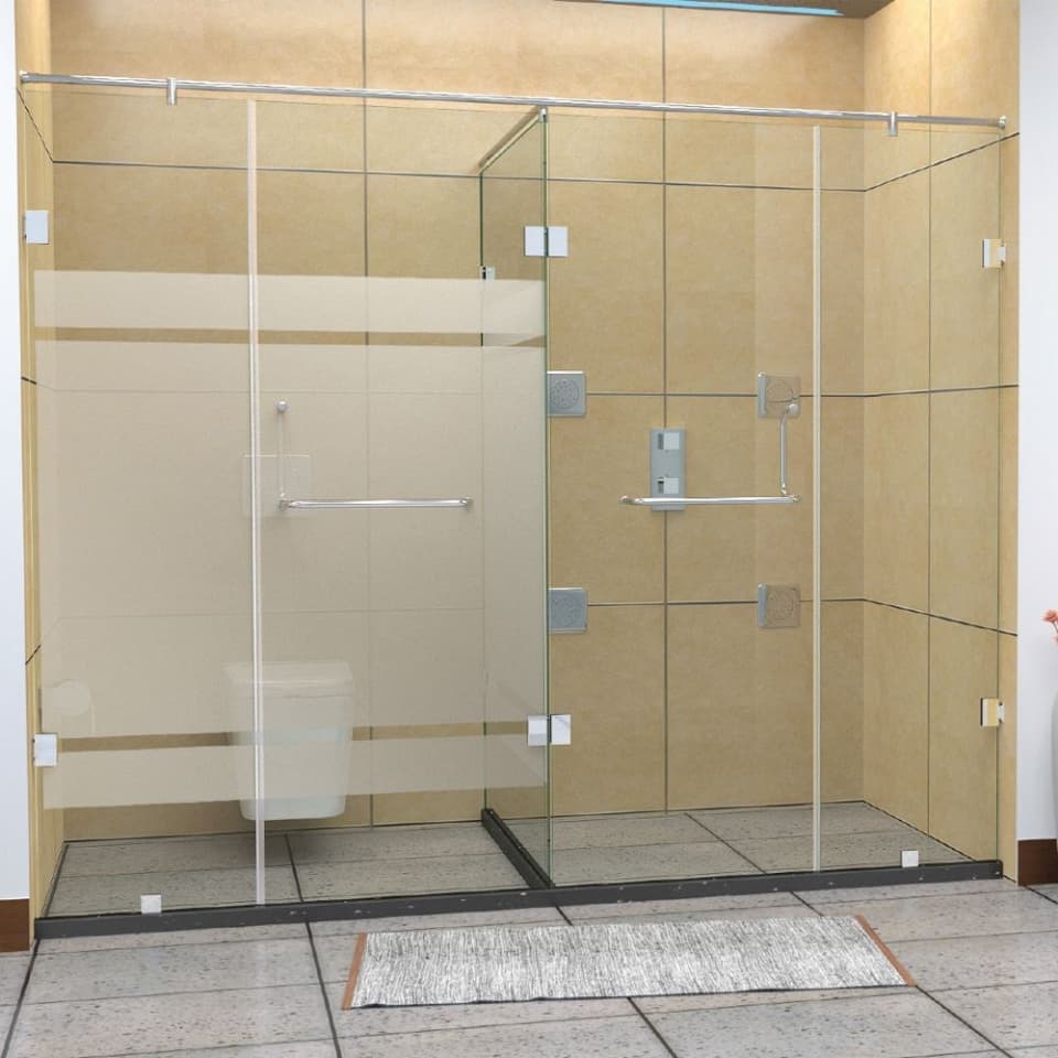 Jaquar 1860-T T Shaped Shower Enclosure 3000-3400mm Chrome JSE-CHR-186T3034H22X