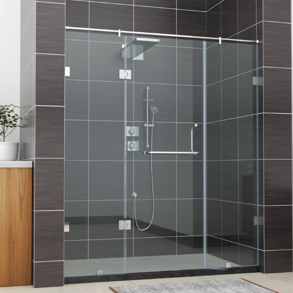 Jaquar 830G Wall To Wall Shower Enclosure 1700mm Chrome JSE-CHR-830G1700SX