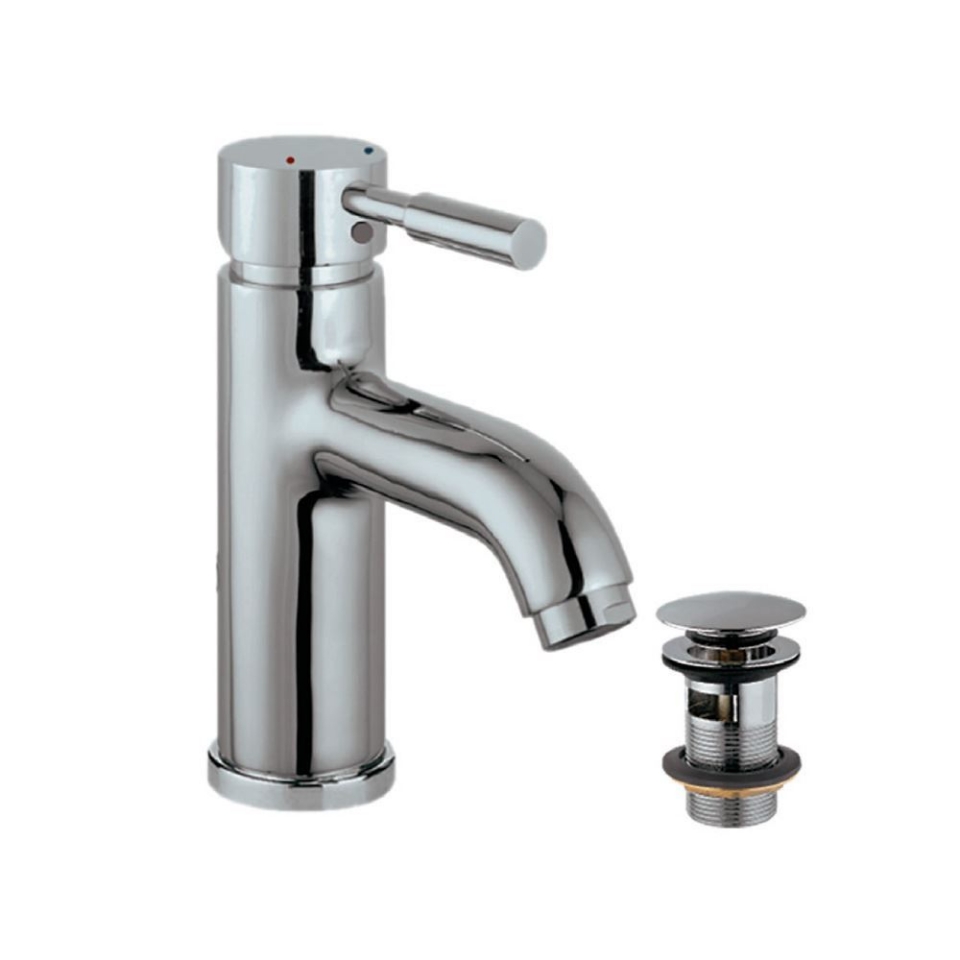Single Lever Basin Mixer with click clack waste
