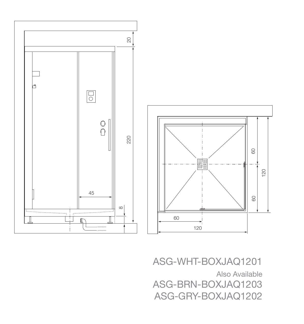 Artize Steam Cabin With Glass Ossido Brown 120x120 cm