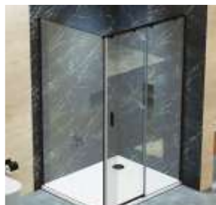 Fusion Plus Black L shaped shower enclosure left version 1200 x 800