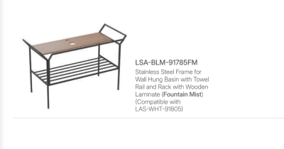 Laguna Stainless Steel Frame With Towel Rail And Rack - Fountain Mist